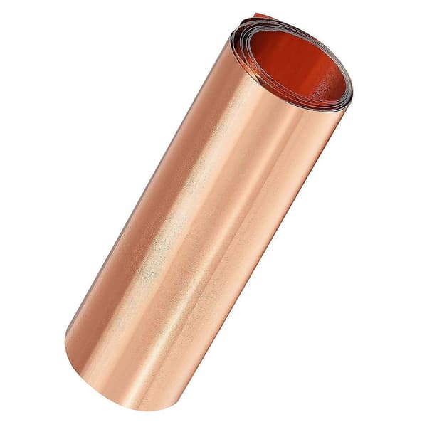 Kopparplåtsrulle, metallfolieplatta 1000 mm x 100 mm x 0,01 mm