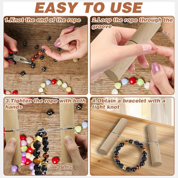 2 knutklemmer, egnet for silikonperler, arbeidsbesparende og effektive, egnet for nøkkelringer, armbånd, DIY-håndverk