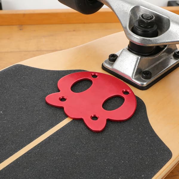 2 st röda aluminiumlegeringspackningar för skateboard i pandaform, skydd mot nedsänkning för longboardtillbehör