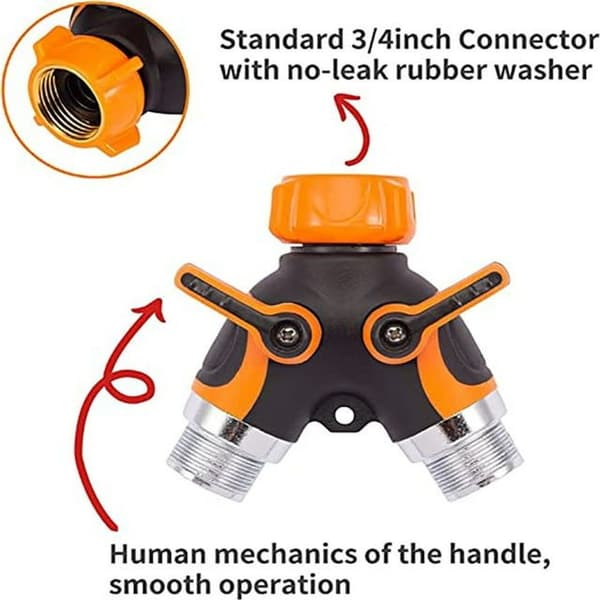 Water Distributor, 2-Way Heavy Duty Garden Hose Splitter,