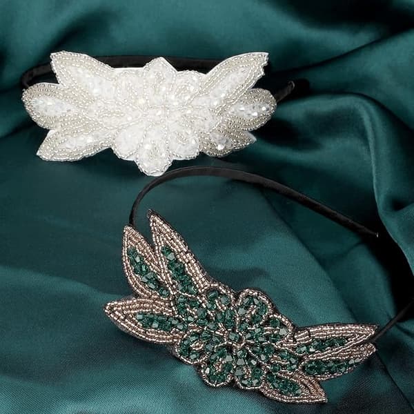 3 Retro Hårband för Kvinnor 1920-talsstil med Pärlor och Strass