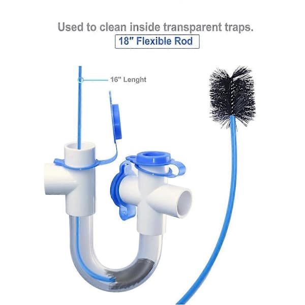 3/4 Transparent PVC U-rør Rørkobling med Rengøringsbørste til HVAC Kondensdrænssystem_tfrf