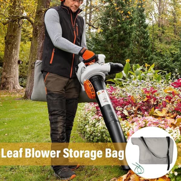 Leaf Blower Accessories, Universal Leaf Blower Collection Bag, Adjustable Zippered Leaf Collection Replacement Bag (Silver)