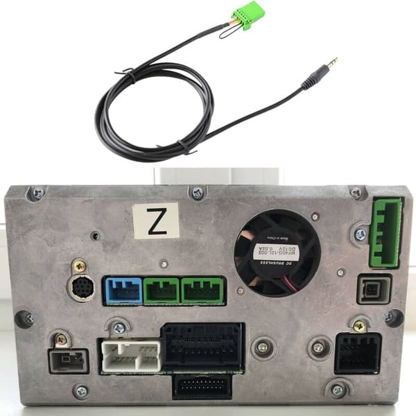 2X 6-bens grøn stik stereo 3,5 mm jack lyd Aux-in MP3-kabel til Jazz Fit 2002-2006