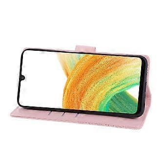 Samsung Galaxy A33 5G Fodral Rosblomma PU Läder Plånboksfodral med 3 Kortfack