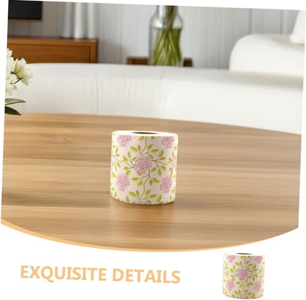 Printed Bamboo Pulp Toilet Paper with Floral Pattern, Bathroom Novelty