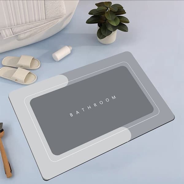 Bath Mat in Skin, Super Absorbent Bath Mat, Drying Floor Mat, Easy to Clean Doormat, Kitchen Mat, Dark Grey