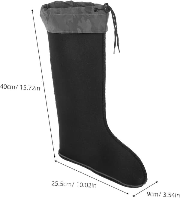 Men's Insulated Winter Boot Liners with Adjustable Cuff, Thick Warm Rain Boot Socks