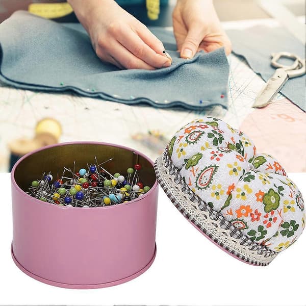 Glasnål Tinplate Box til Syhåndværk 500 stk - Quiltning, Dekorationsværktøjer