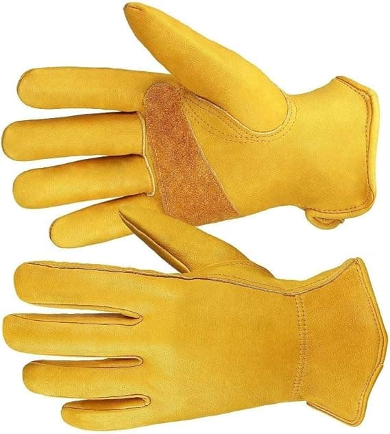 1 par fleksible, tornbestandige havehandsker, behageligt læder