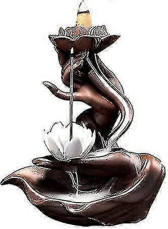Ceramic Backflow Incense Burner, Cascade Backflow Incense Burner, Incense Holder Buddha / Lotus for Spa, Yoga, Meditation