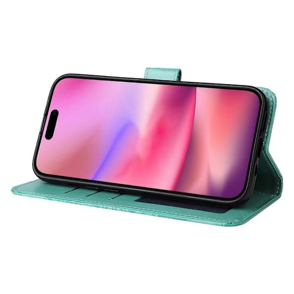 PU-läderfodral med stativ för iPhone 16, tryckt solros, kortfack, telefonskydd