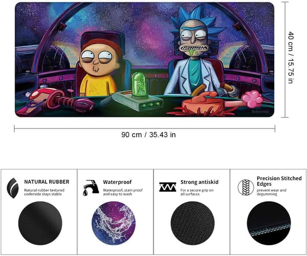 Extended Gaming Mouse Pad, 900x400mm Large Mouse Mat with Stitched Edges, Non-Slip and Waterproof Rubber Base Desk Mat