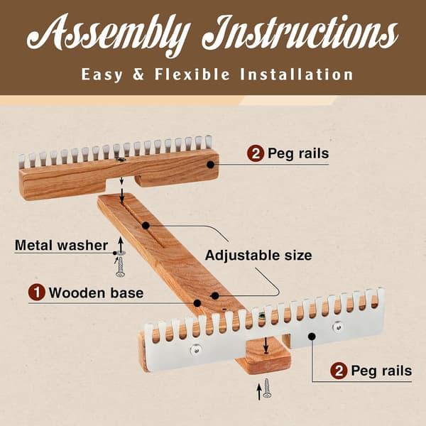 Adjustable Tapestry Loom, Small Extendable 3.5 inch to 11.8 inch, Wooden Frame for Weaving Yarn, Art Projects, Ideal for Beginners and Advanced.
