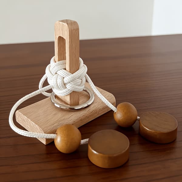 Wooden Ring Puzzle - Intelligence Challenge for Teenagers 1pc 1pc