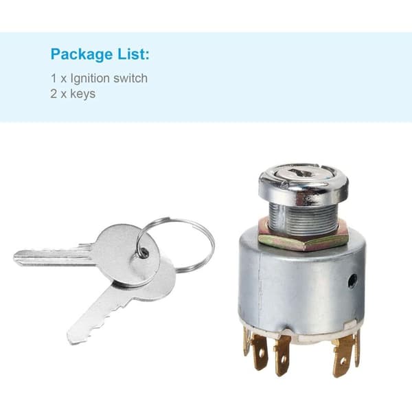 Ignition Switch, 12V Universal Engine Start Switch with Key Suitable for Motorcycles, Tractors, Cars and Boats
