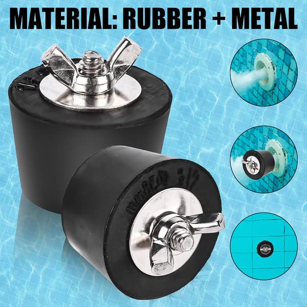 6 stk. vinterpoolpropper 32mm/38mm/51mm gummipropper med rustfri stålskruer til Intex-pool, vinterpooltilbehør