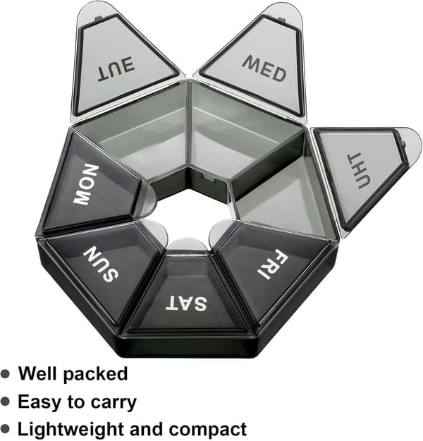 6 Small Pill Boxes Round Pill Box Small Pill Storage Box 7 Days M