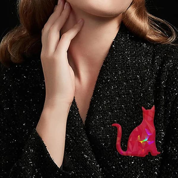 Let Skygge Kat Broche Ornament Form Krystal Epoxi Unik Sili
