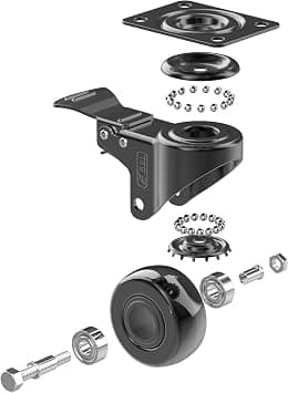 Heavy Duty Casters with 2 Brakes + Screws - 50mm up to 200