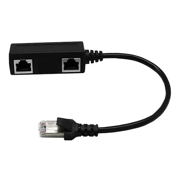 Hann til 2 Hunn LAN Ethernet Nettverk Splitter Koblingsadapter Kabel