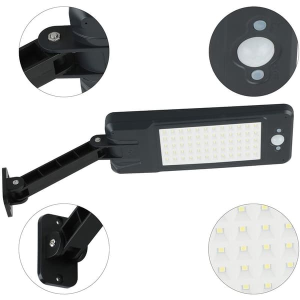60 LED Solar Wall Light Dimmable Street Light PIR Motion Sensor Outdoor Yard with Remote Control Waterproof Solar Lamp for Garden