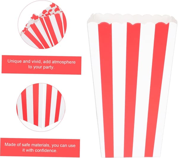 48 stk Popcornæske Snackpose Genanvendelig Popcornbeholder til Filmaftenfest