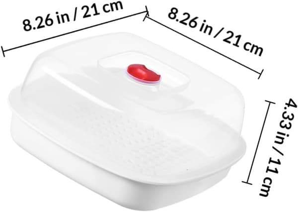 Microwave Steamer with Lid, Plastic Steaming Container for Kitchen Cooking and Healthy Eating