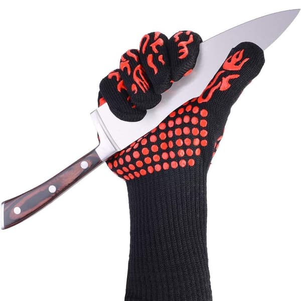 Grill Gloves, BBQ Gloves 1472°F Extremely Heat Resistant, Silicone