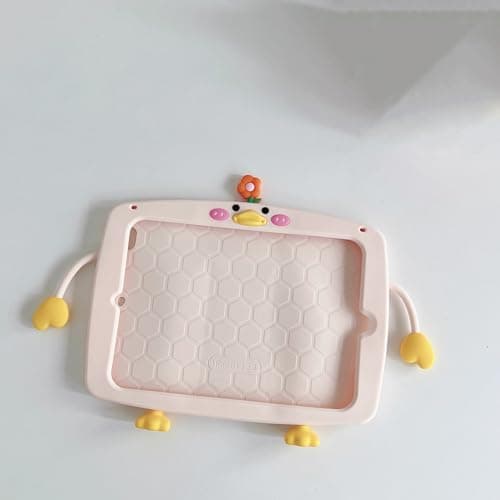 Premium blødt silikone-tabletcover med blomstret kyllingemønster, indbygget foldbart stativ og rem til iPad Pro 11\" 2024