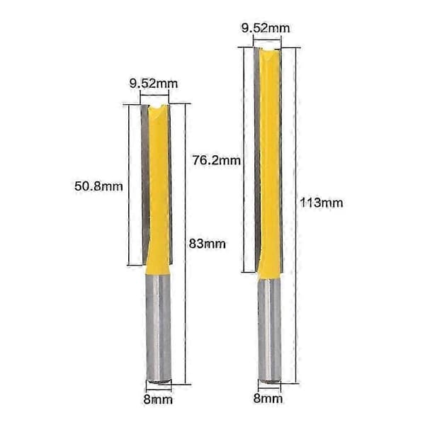 Extra Lång Rak Fräs Träfräs Slitsad Trimning 50,8mm