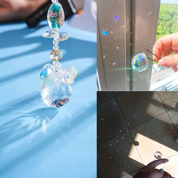 6-pack Crystal Glass Suncatcher Prism Pendant Light Rainbow