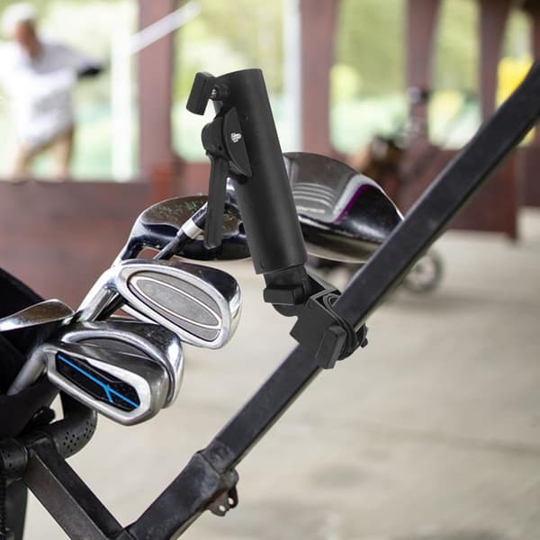 Justerbar golfvogn paraplyholder klemme sort vogn paraplystativ til golfvogn til banebrug