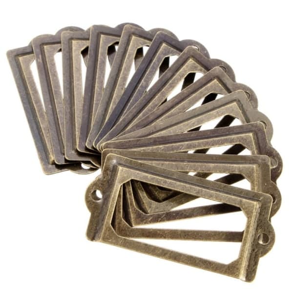12 Pieces Drawer Label Holders, Cabinet Label Holders, 12 Pieces