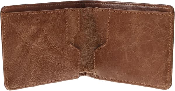 Herre lommebok RFID-blokkerende skinn bifold pengeklips kaffe