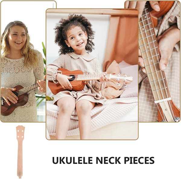 DIY Tre-ukulele-hals-emne for håndverksprosjekter, lett og sikker bærbar design