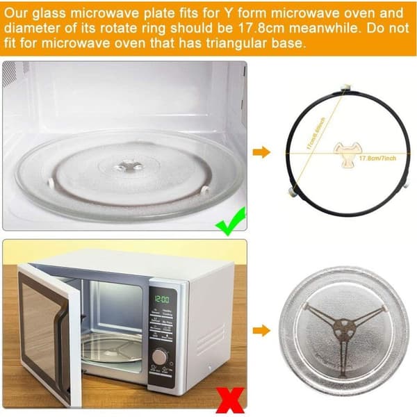 Replacement Plate for Microwave Flat for Microwave Replacement Durable Universal for Turntable for Microwave Round Replacement Plate
