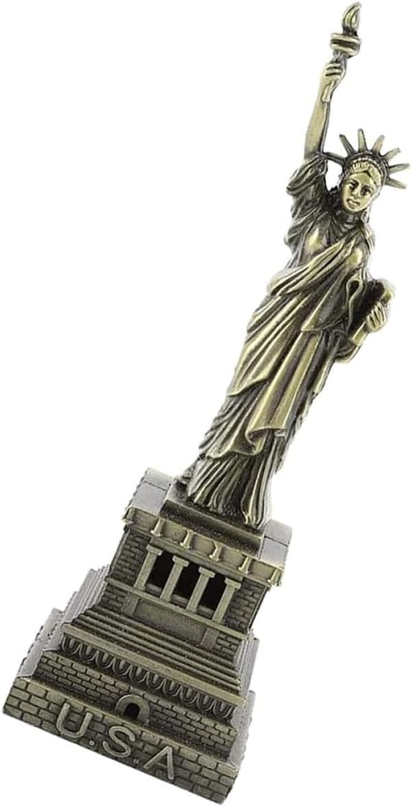Frihetsgudinnen ornament metallskulptur lett kompakt skrivebordsdekorasjon