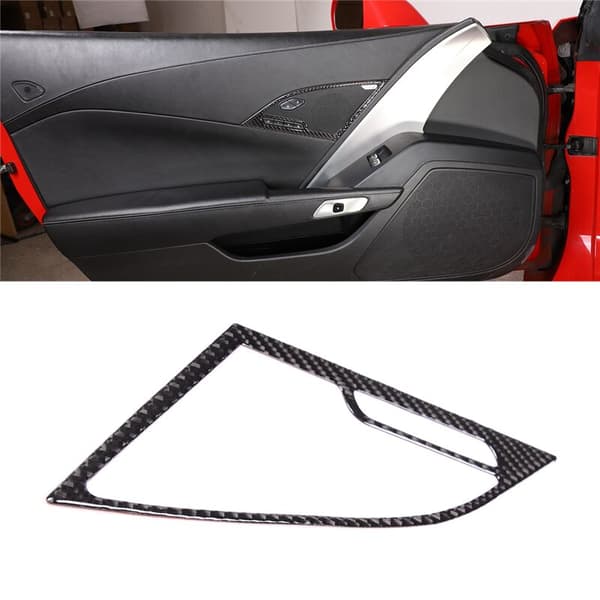 Soft Fiber Interior Door Speaker Frame Sticker Cover Trim Decals for C7 2014-2019