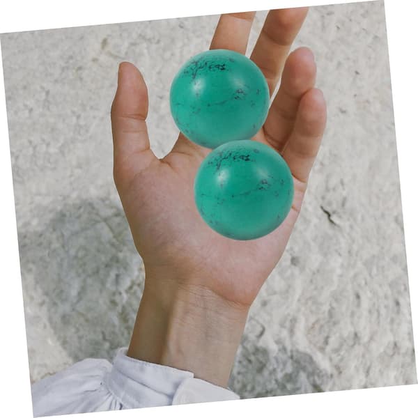 2 Pieces Green Turquoise Massage Balls for Hand Exercise and Acupoint Massage