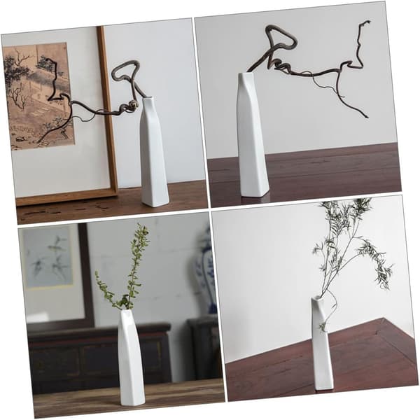 Keramisk blomstervase blomsterarrangement vase hvit liten unik stil langvarig bruk