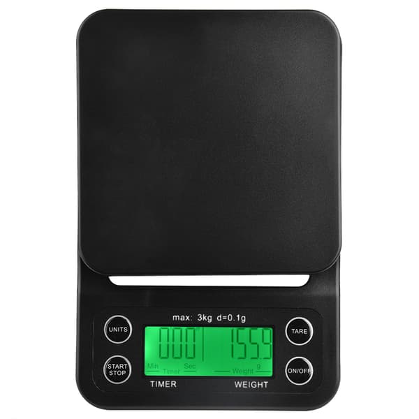 Multifunksjonell Digital Dryppkaffevekt Kjøkkenmatvekt med Timer 3kg/0.1g
