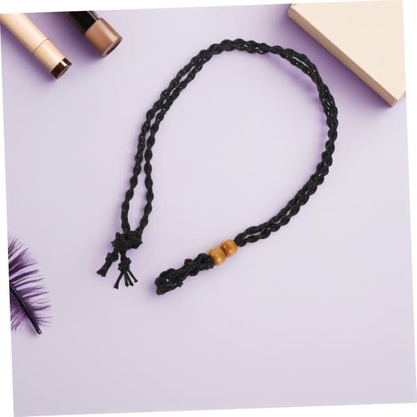 4pcs Adjustable Hand-Woven Crystal Necklace Holder Large Medium Mesh Stone Holder Pendants