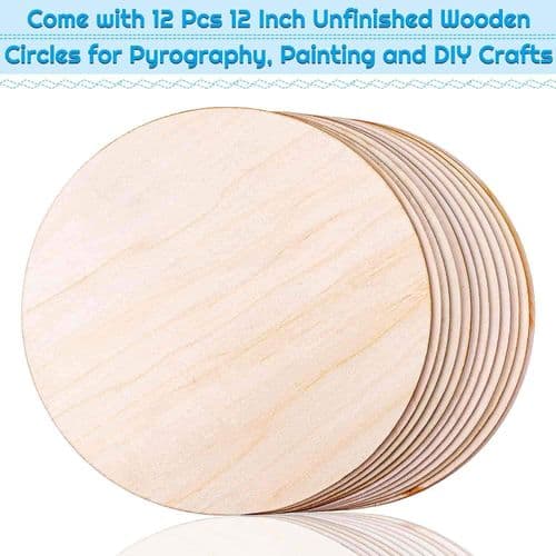Puiset ympyrät 12 kpl levyjä 30cm Raaka pyöreä puu Luonnollinen
