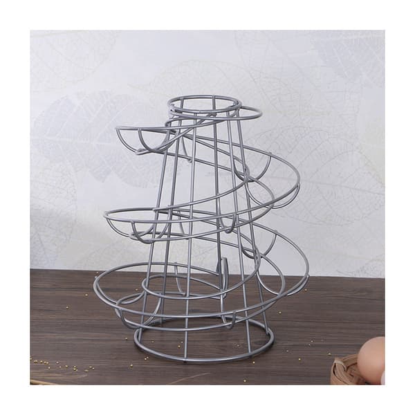Creative Spiral Egg Holder for Kitchen, Multi-Purpose Handheld Iron Hanging Basket, Egg Storage Rack