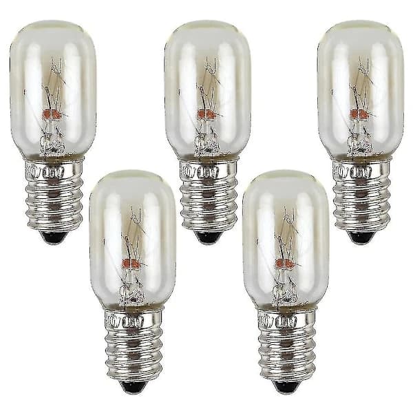 5 Pcs Refrigerator Bulb 15W Replacement 220-240V Sewing Machine Bulb Range Hood Bulb