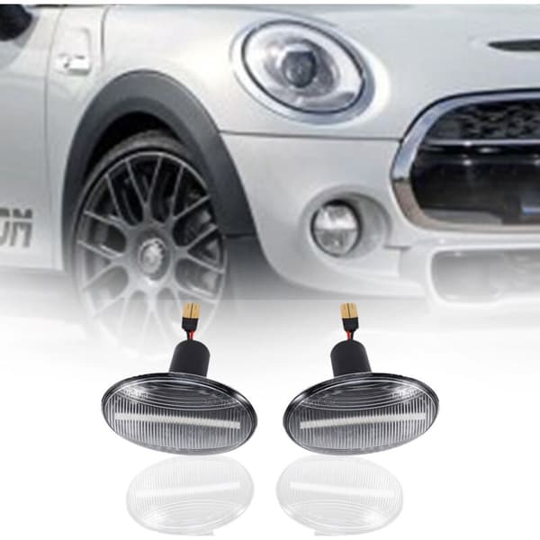 Bil LED Sideblinklys Blinkerlys Flash for R55 R56 R57 R58 R59 -R56--Sm Hvit