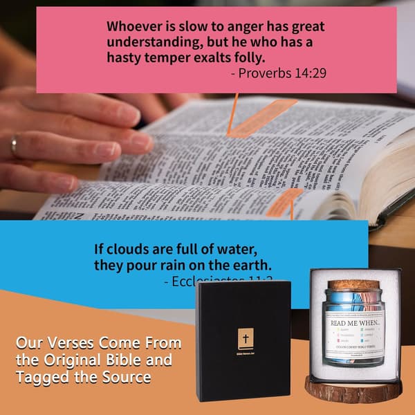 Bible Verse Jar, Read Me When Bible Verse Jar for Emotions and Feelings, Scripture Prayer Cards Hope Jar