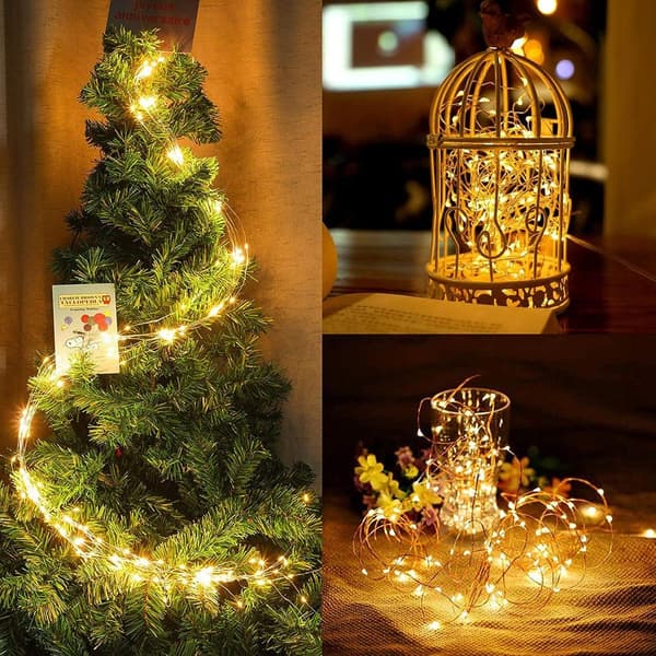100 LED 10 metrin kuparinen valoketju USB-virtalähteellä KLB