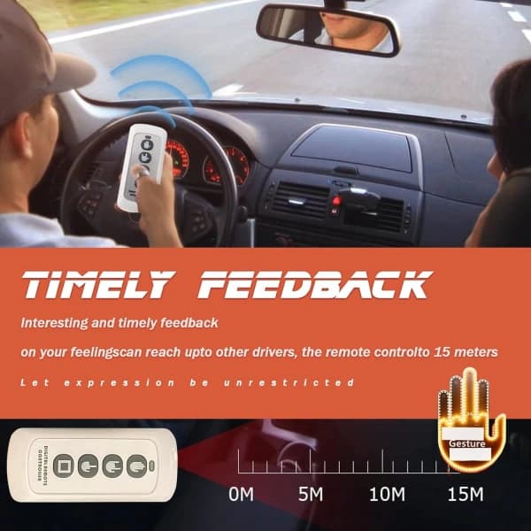 Middle Finger Car Light with Remote Control, Glo Hand Gesture Light, Road Rage Luminous Hand for Car Window, Hand Gesture Light Men